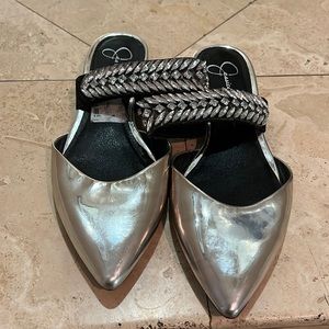 Jessica Simpson Metallic Pointed Toe Flats 7